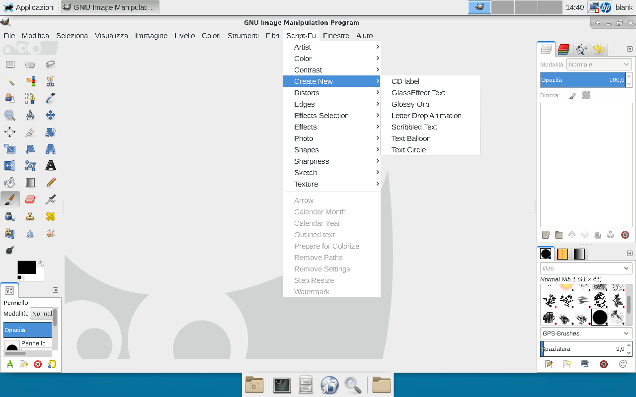gimp su xfce